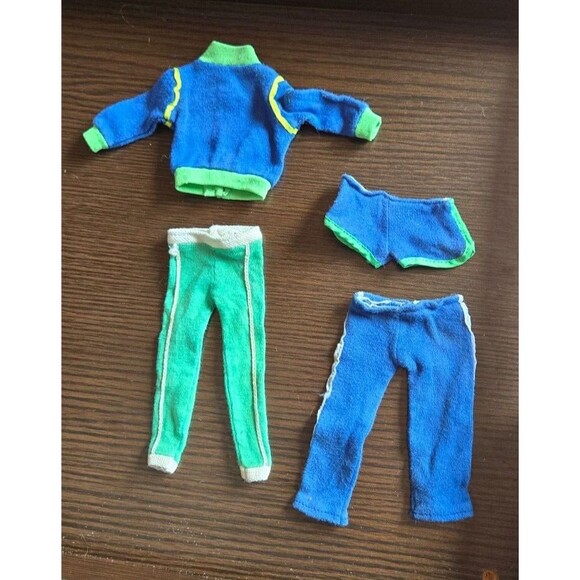 Vintage 1980s Barbie Ken? Clone Mod? Fashion Doll Clothes 4pc Lot Sweats Workout - Picture 11 of 16